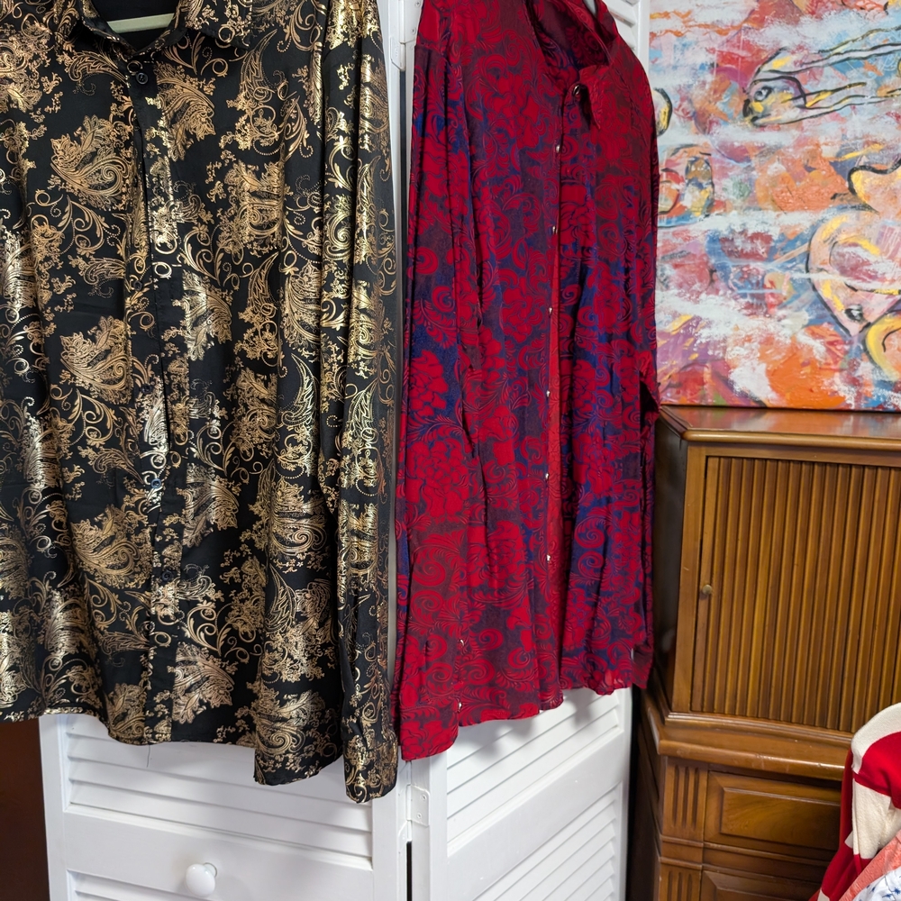 Elegant Black and Gold Dress Shirt